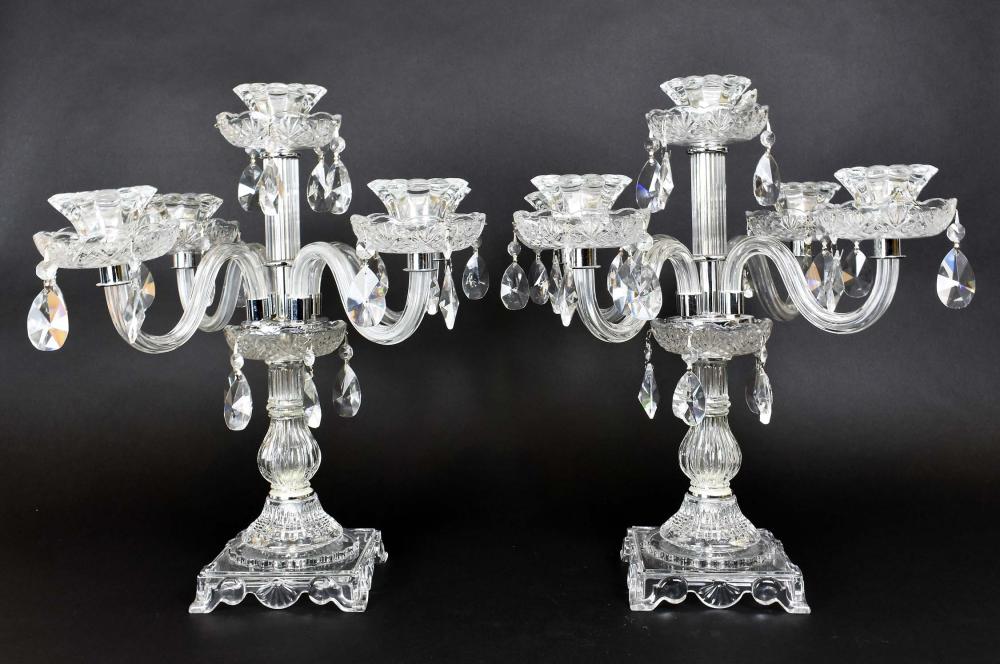 PAIR OF MOLDED GLASS FIVE LIGHT 35353b