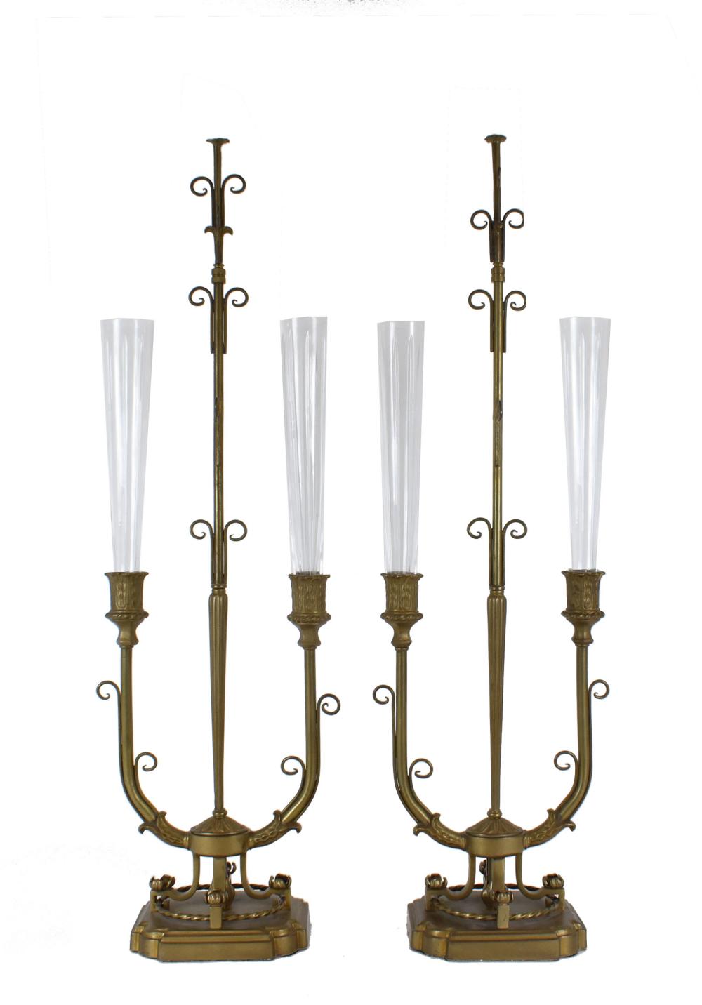 PAIR OF GILT METAL CANDELABRASEach 35356e