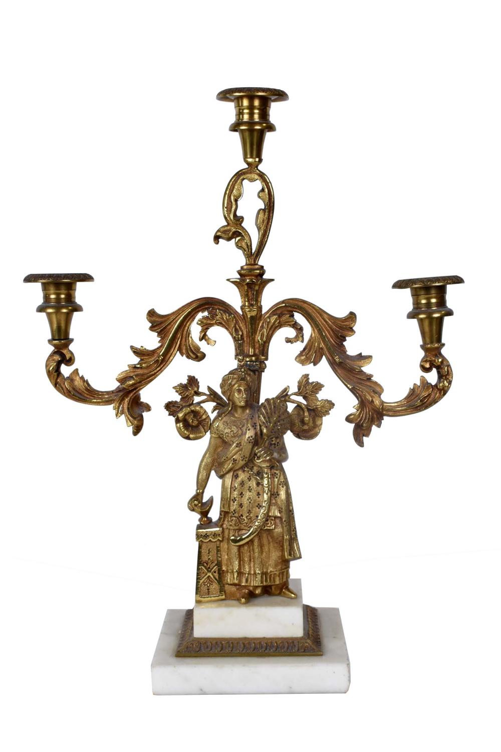 AMERICAN GILT BRONZE THREE-LIGHT