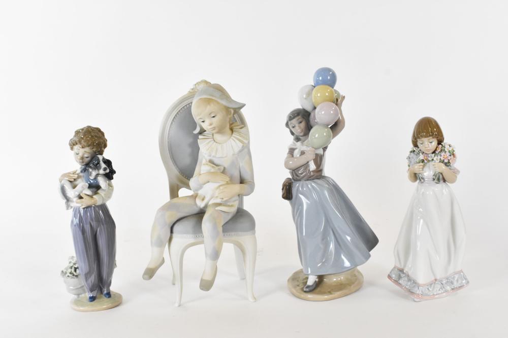 GROUP OF FOUR LLADRO PORCELAIN