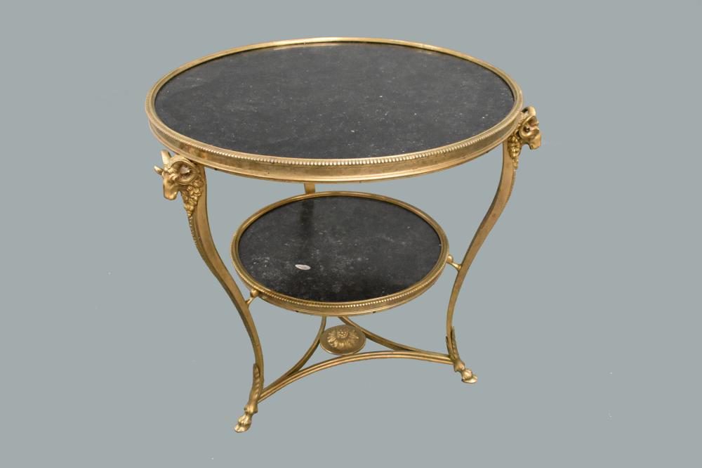 LOUIS XVI MARBLE TOP GILT BRONZE