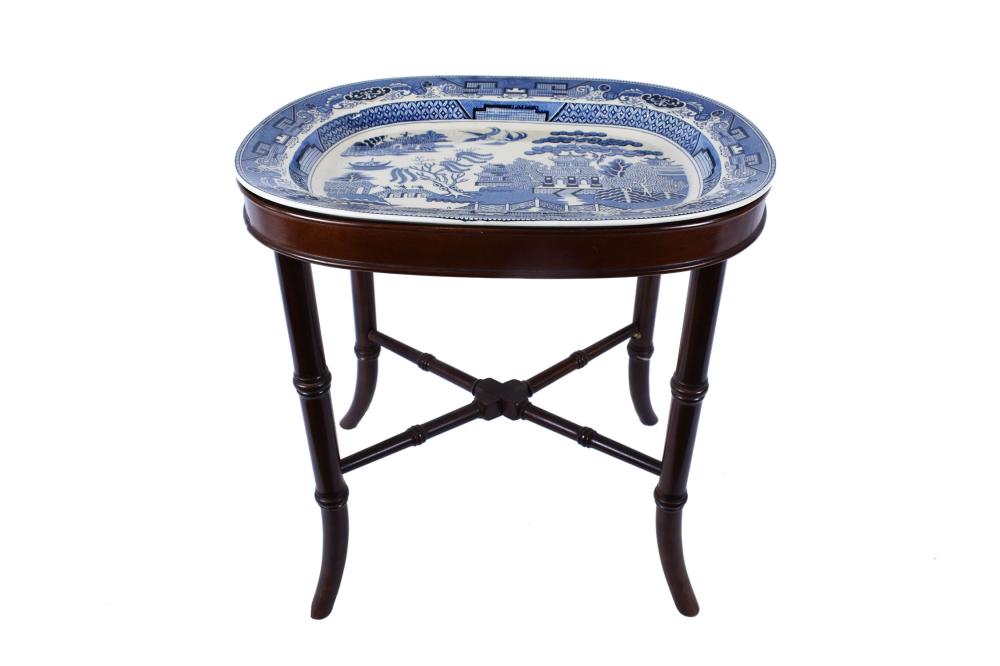 STAFFORDSHIRE BLUE-TRANSFER DECORATED