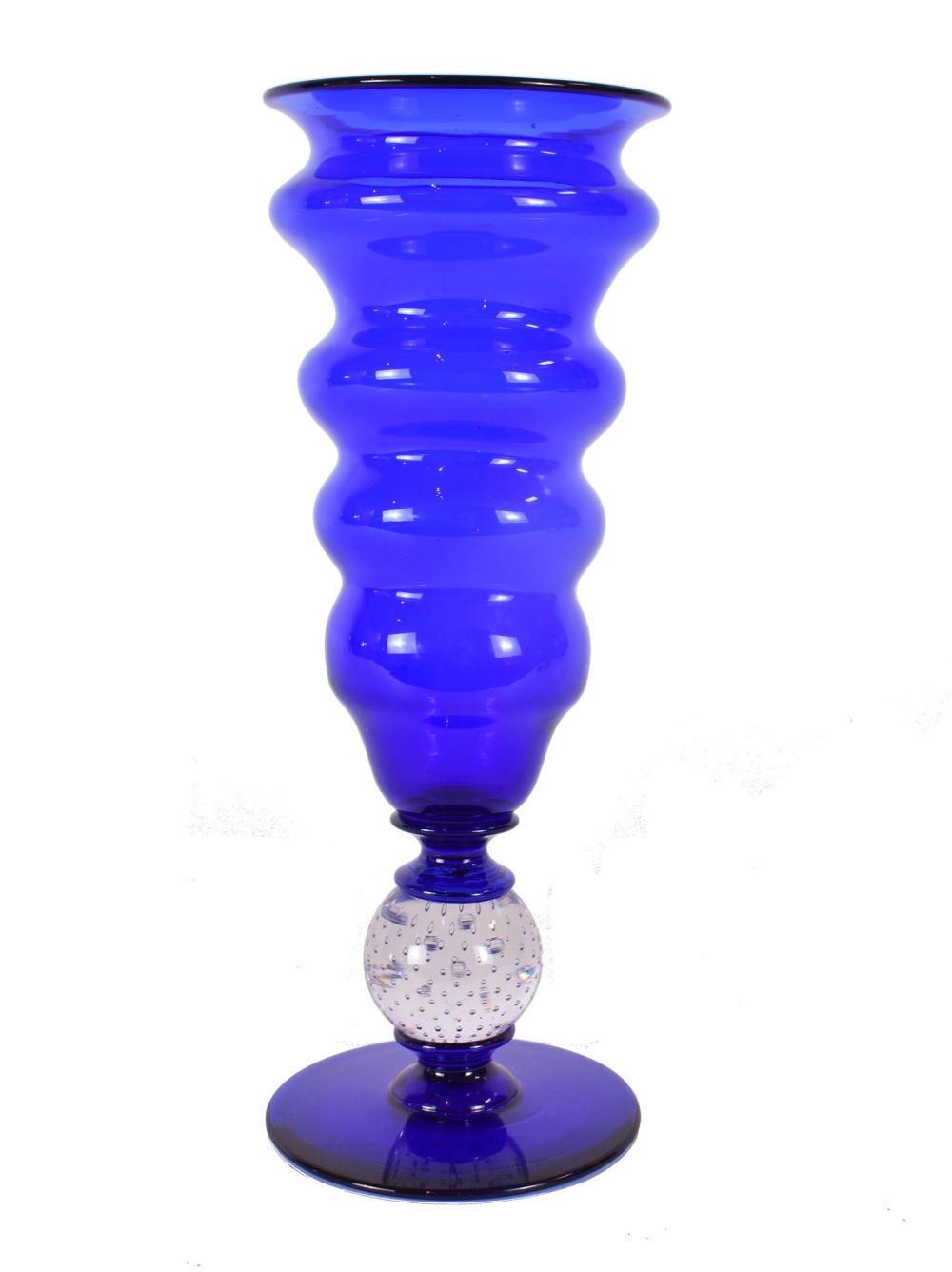 PAIRPOINT COBALT BLUE GLASS FOOTED 3535ec