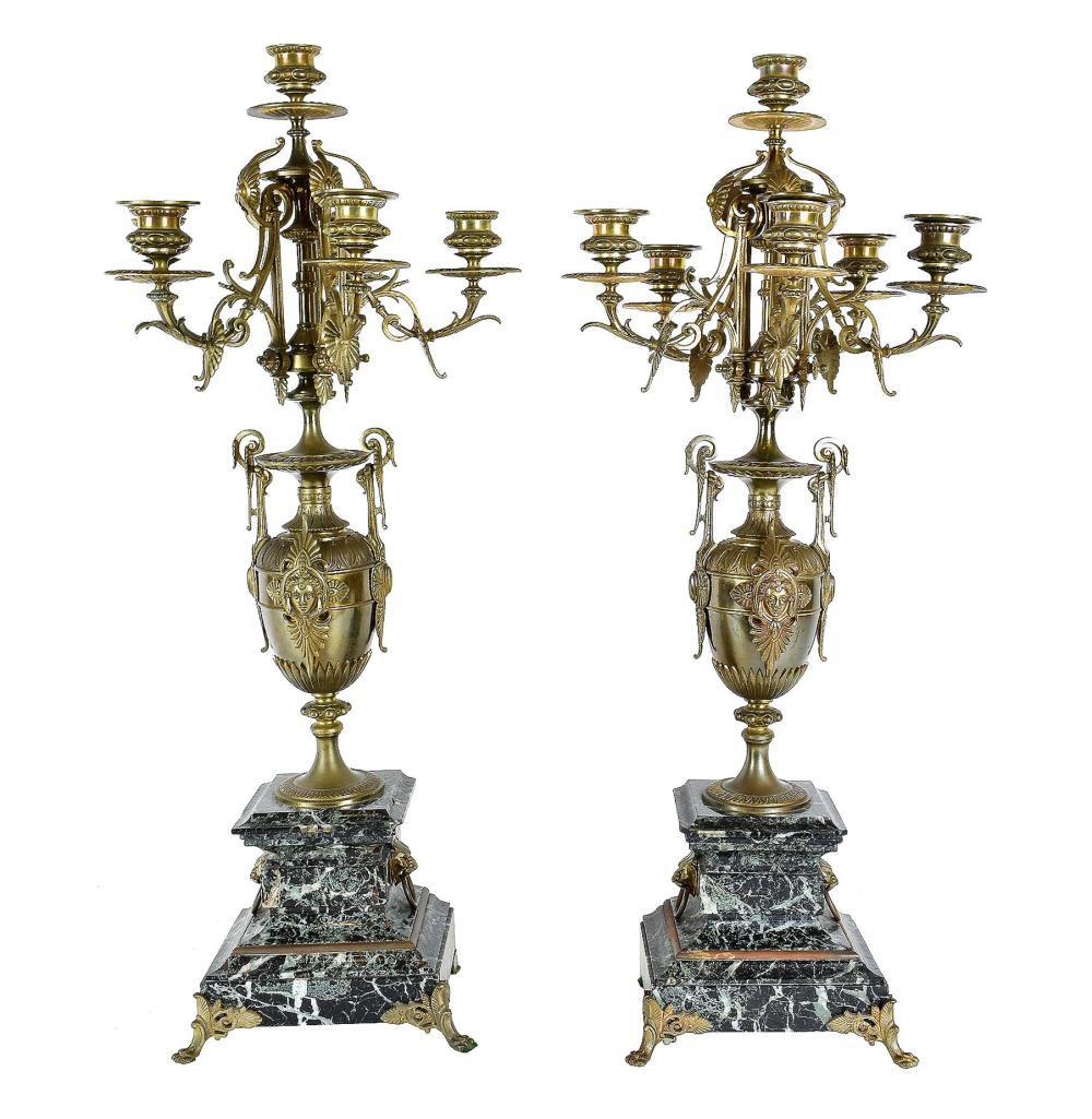 PAIR OF NAPOLEON III BRONZE MARBLE 35366e