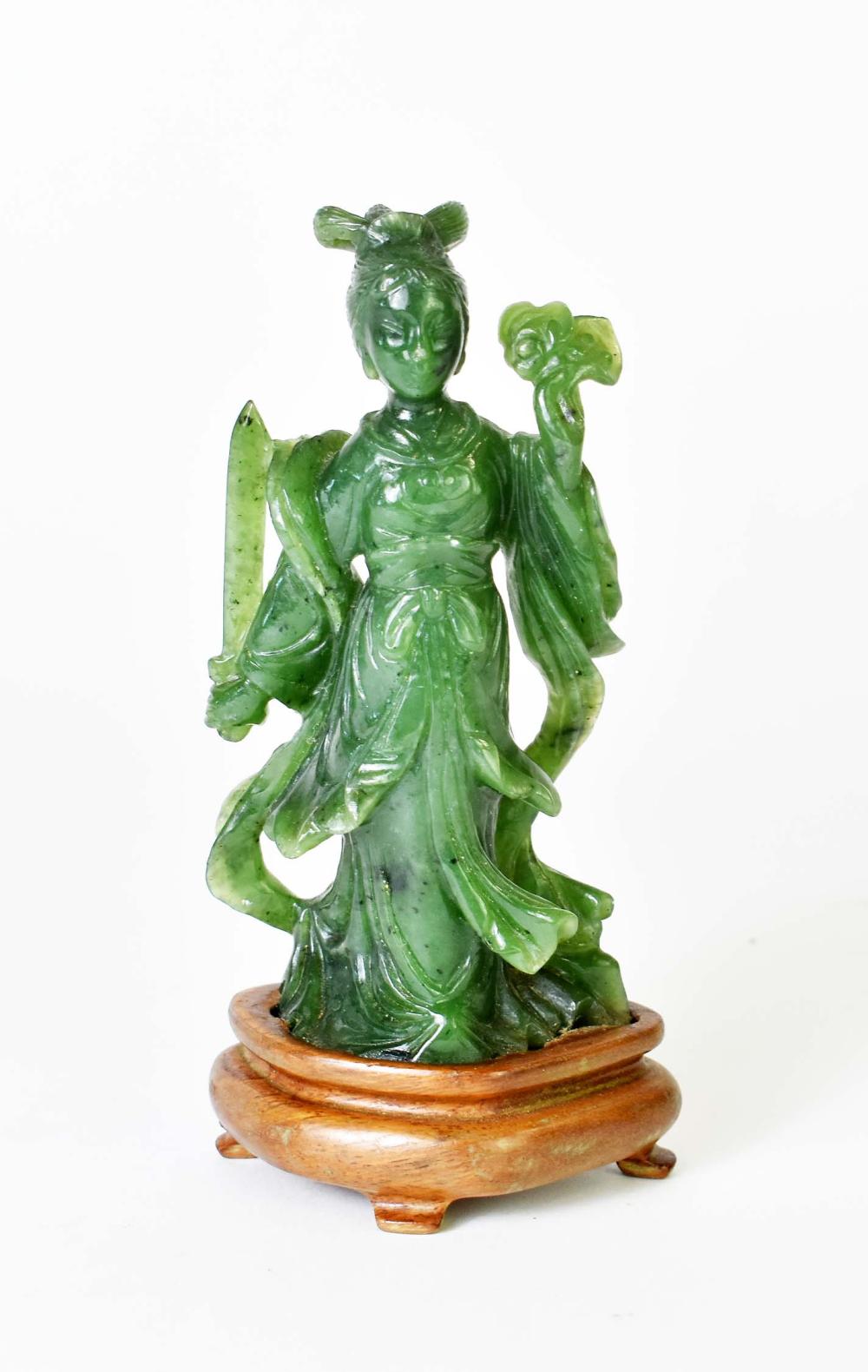 CHINESE SPINACH JADE QUANYINDressed 35367c