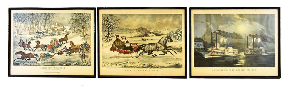 LOT 134A FOUR CURRIER IVES 3536b6
