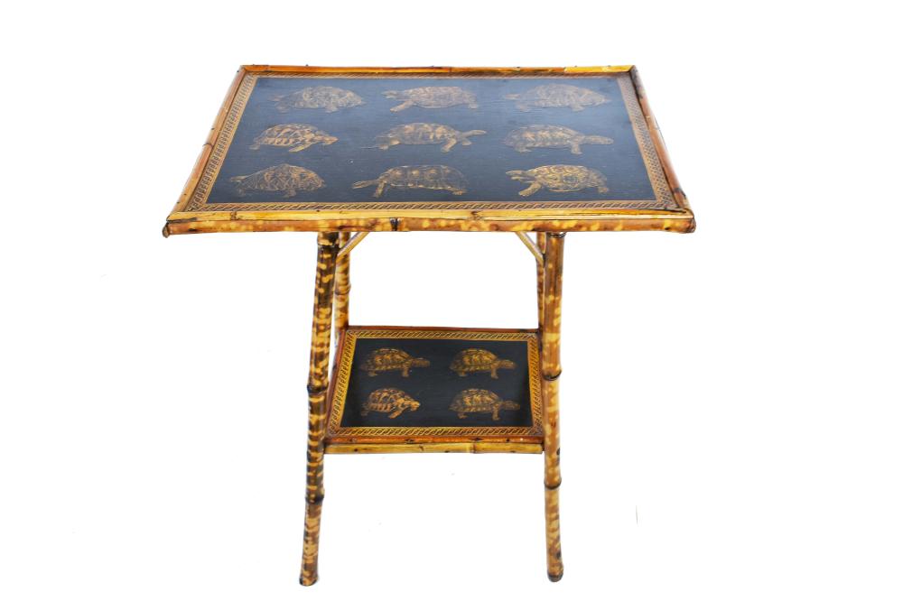 VICTORIAN DECOUPAGE LACQUERED BAMBOO 3536bf