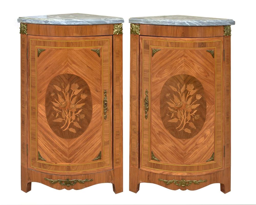 PAIR LOUIS XVI TULIPWOOD MARQUETRY 3536ca