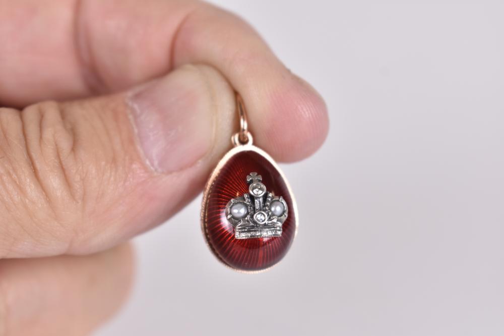 RUSSIAN GOLD RED ENAMEL EASTER 3536c8