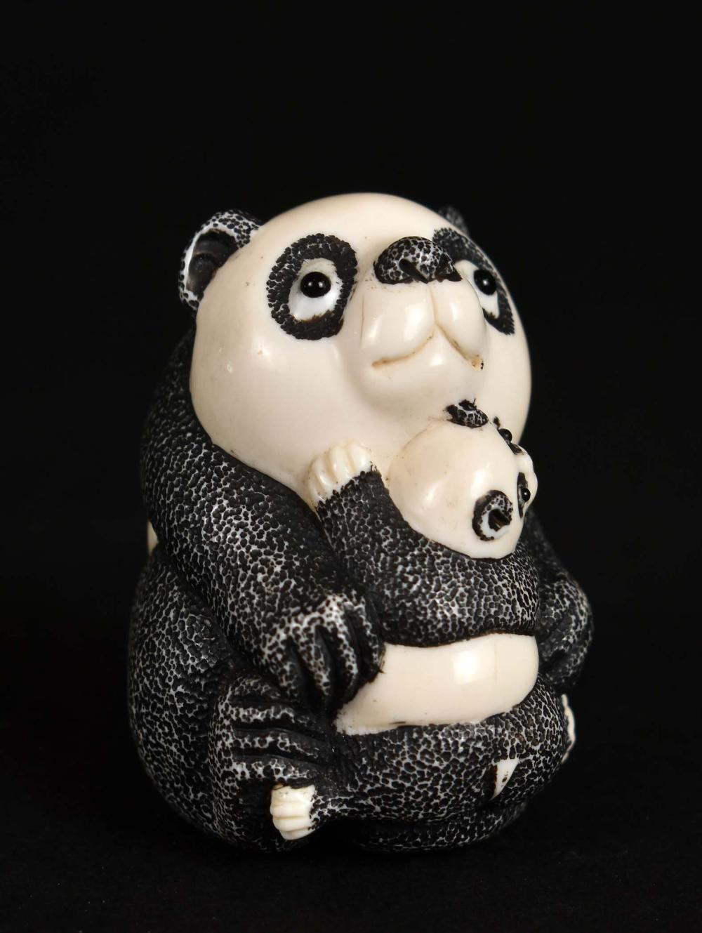 JAPANESE NETSUKE OF A PANDA WITH