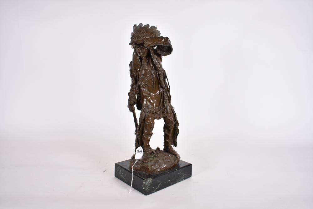 AFTER CARL KAUBA INDIAN CHIEF BRONZE 3536fa