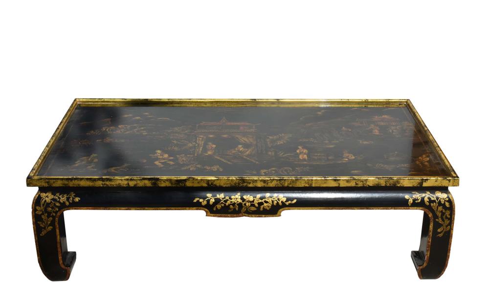 CHINESE GILT DECORATED BLACK LACQUER