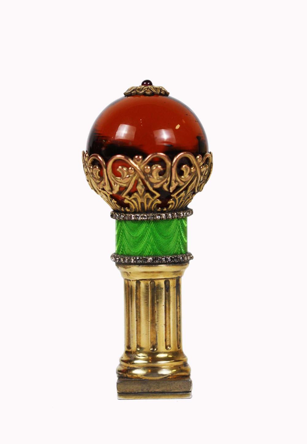 RUSSIAN ENAMEL, QUARTZ AND GILT