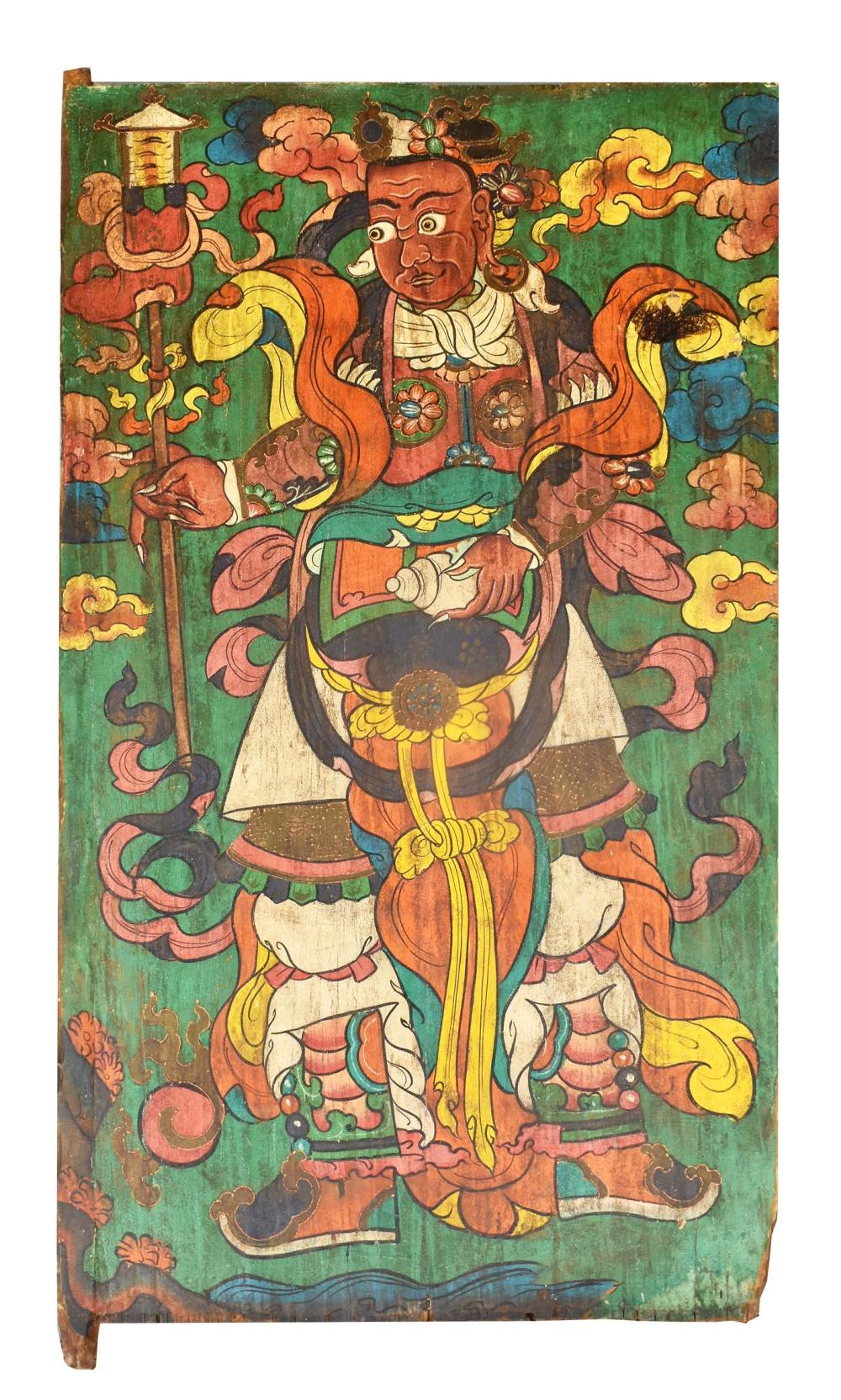 BHUTANESE PAINTED CANVAS ON WOOD 353765