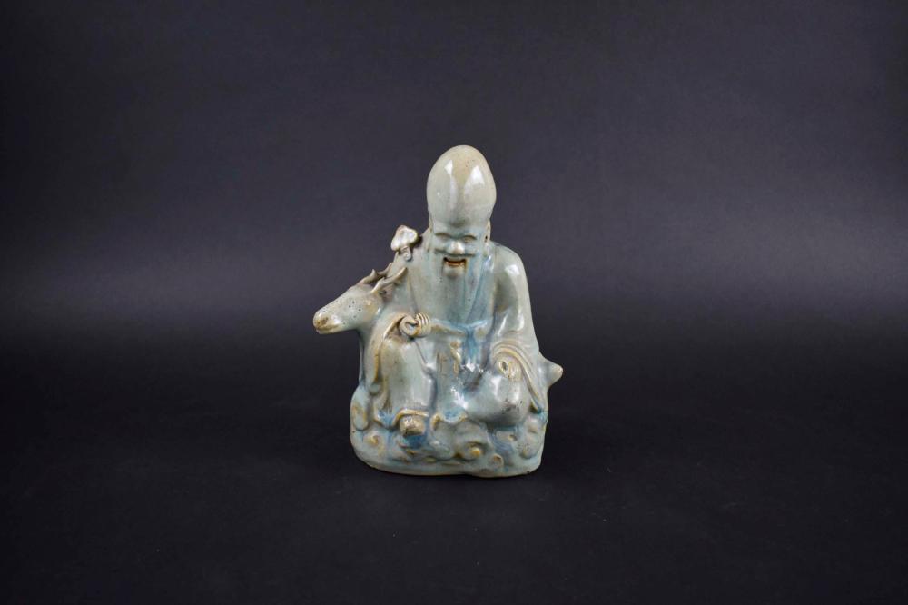 CHINESE QING DYNASTY POTTERY FIGURE
