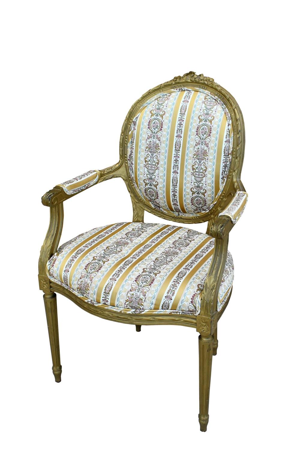 LOUIS XVI STYLE GILTWOOD FAUTEUIL 3537c4