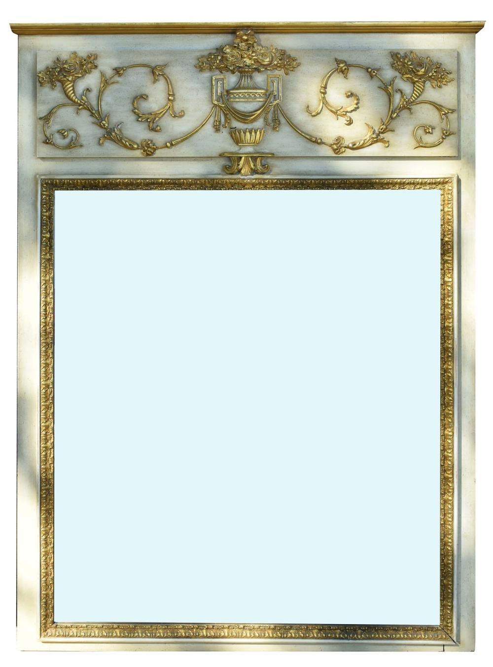 PAINTED AND PARCEL-GILT OVERMANTLE