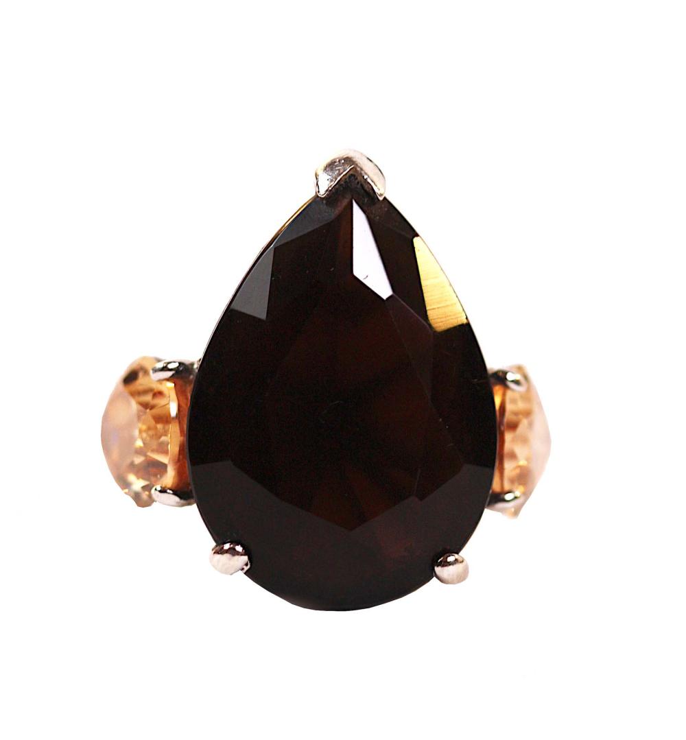 LADIES' BROWN/YELLOW TOPAZ MOUNTED