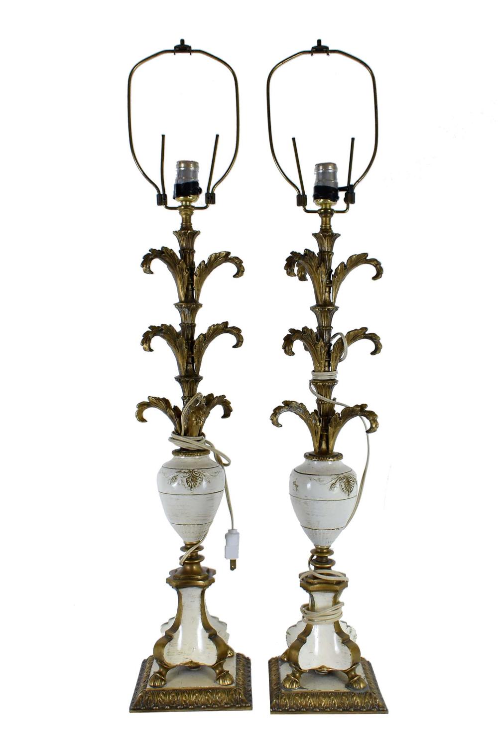 PAIR OF PARCEL GILT WHITE PAINTED 3537db