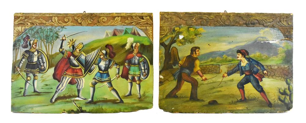 TWO ITALIAN FOLK PAINTED PAINTED 3537f7