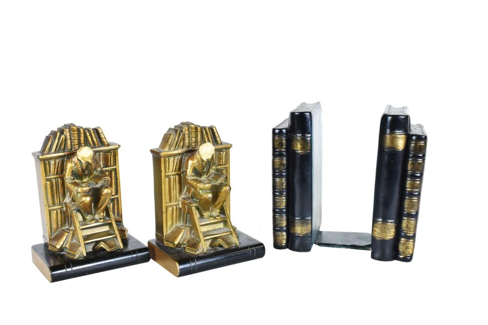 TWO PAIRS OF LIBRARY BOOKENDS20th 3537f9