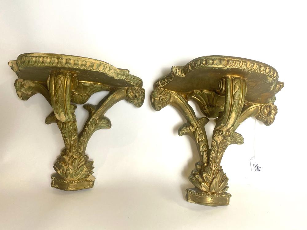 PAIR OF CARVED AND GILT COMPOSITION