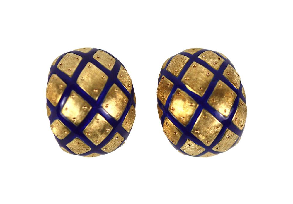 LADIES 18KT. YELLOW GOLD AND BLUE