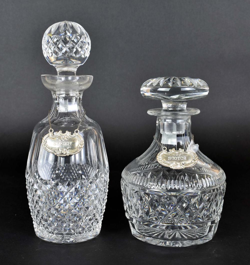 TWO CUT COLORLESS GLASS DECANTERS 353836