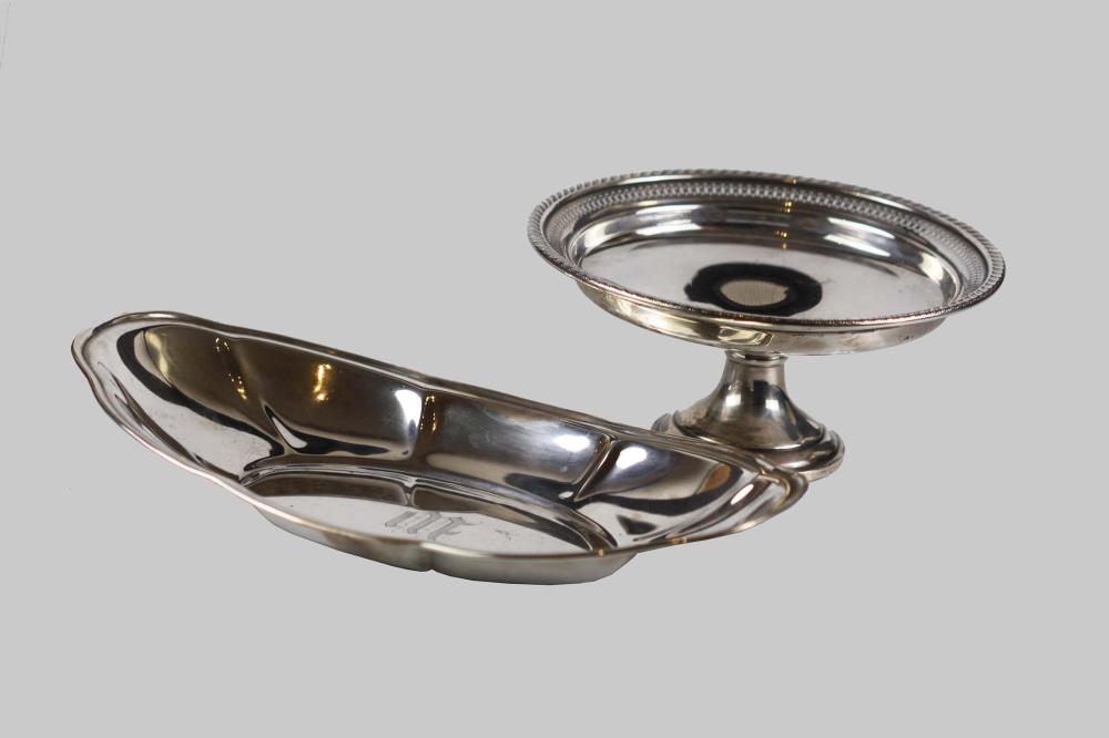 AMERICAN SILVER OVAL TRAY & FOOTED