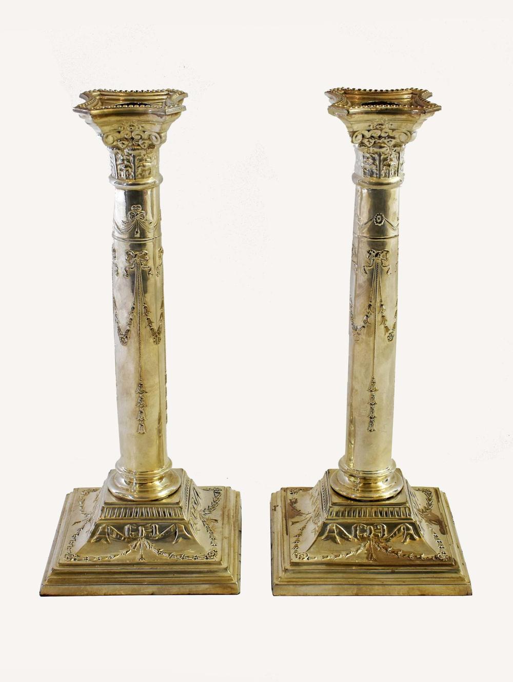 PAIR CONTINENTAL NEOCLASSICAL SILVER 35383f