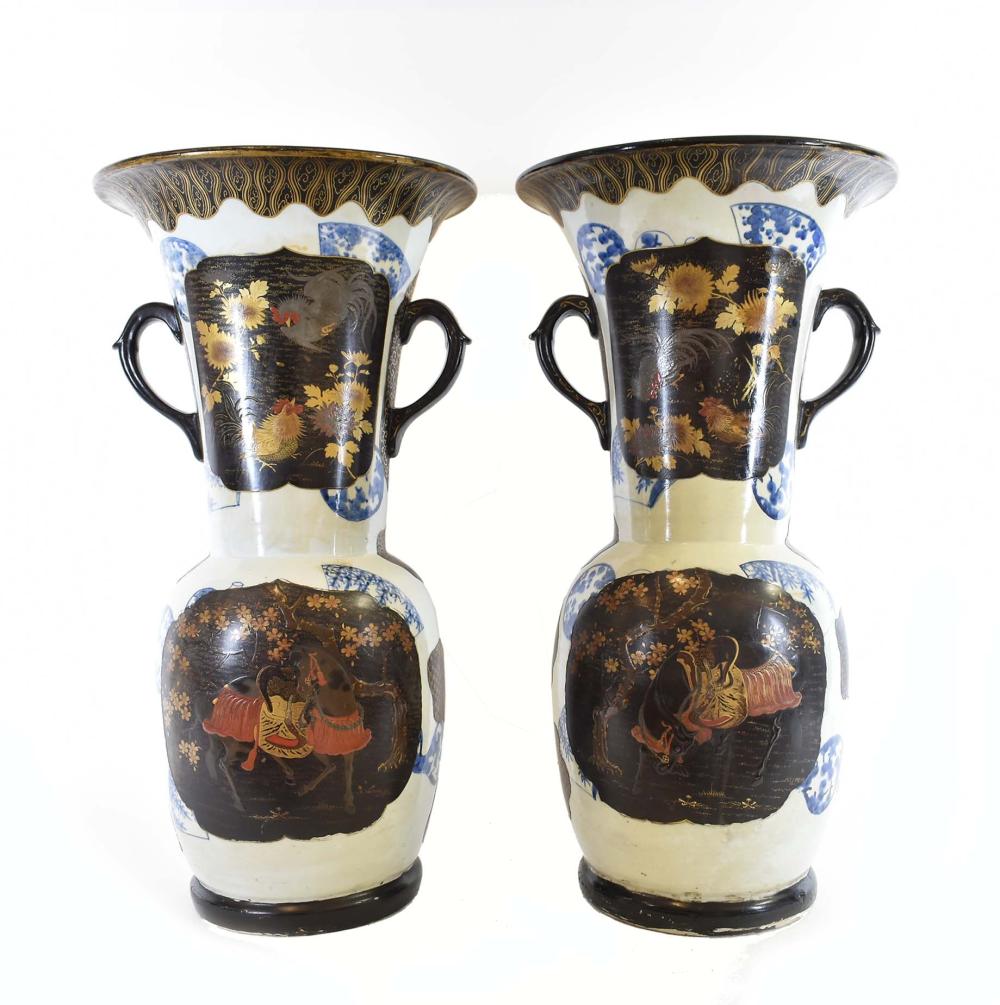 LARGE PAIR JAPANESE PORCELAIN AND 353851