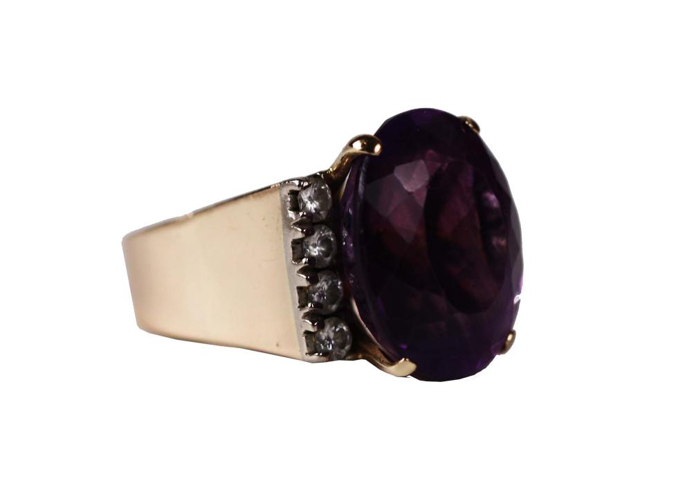 LADIES 14KT YELLOW GOLD AND AMETHYST 35384e