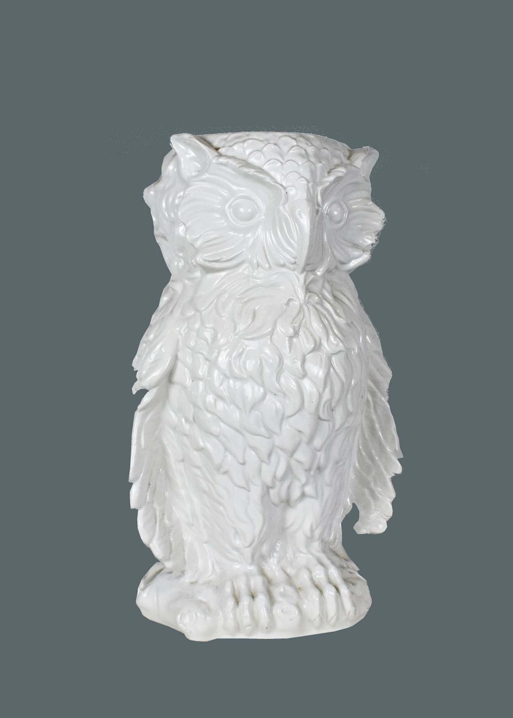 ITALIAN OWL-FORM EARTHENWARE CANE/UMBRELLA