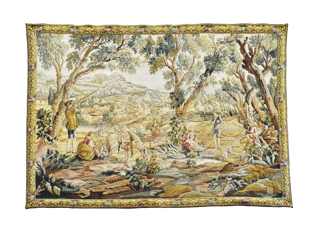 AUBUSSON WOODLAND HUNT TAPESTRYModern  353898