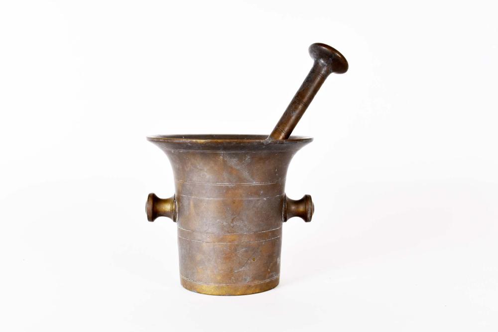 CONTINENTAL BRONZE MORTAR AND PESTLE18th 19th 353893