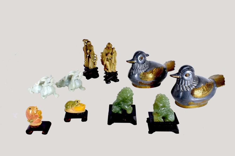 TEN CHINESE VARIOUS MATERIAL ANIMALS 3538e9