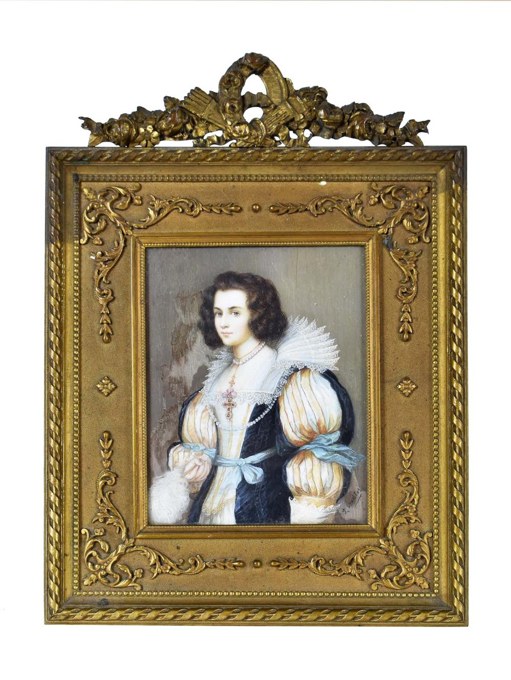 FRENCH MINATURE PORTRAIT OF LADY 3538f2