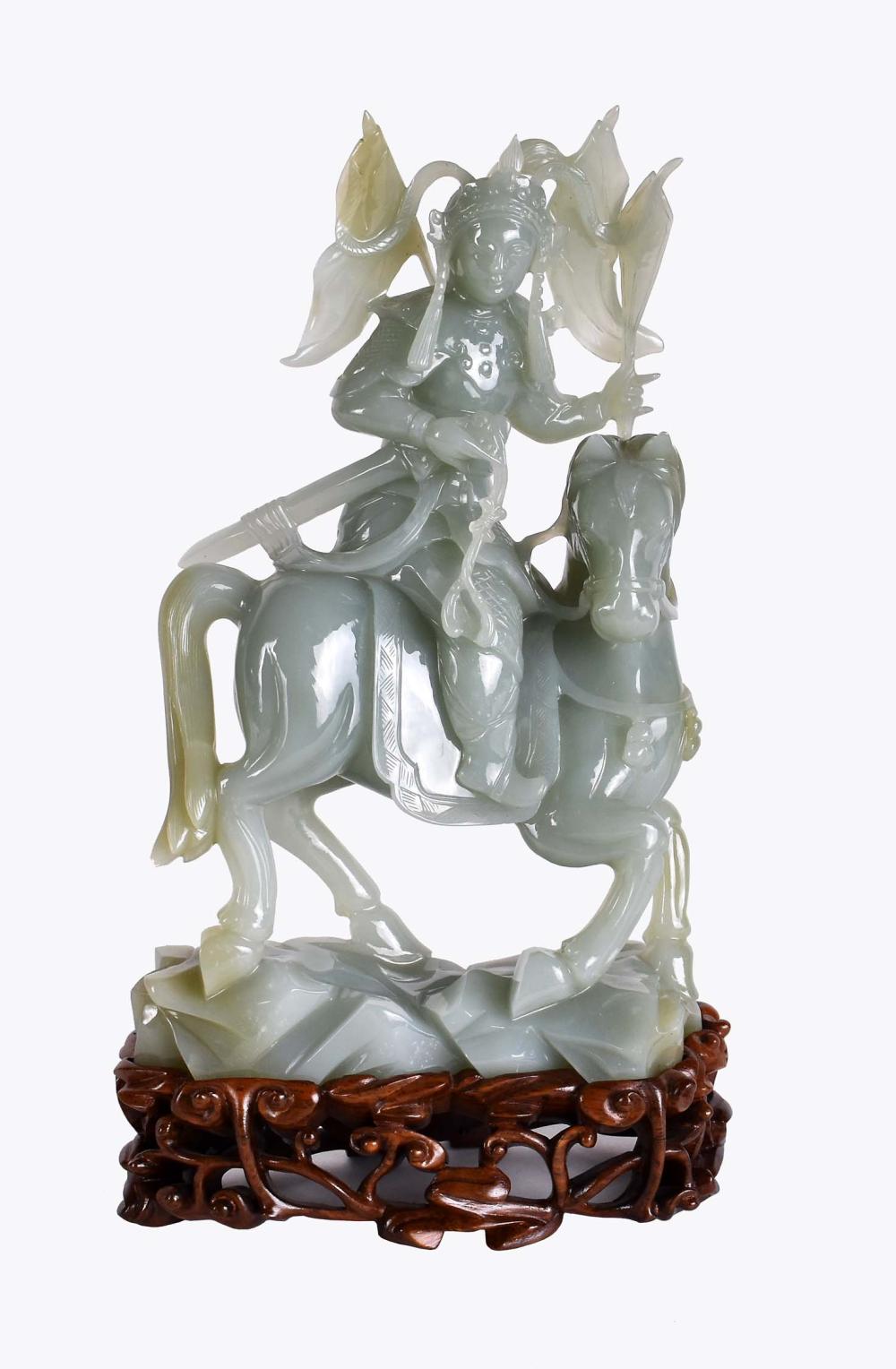 CHINESE CELADON JADE HORSE AND 3539a5