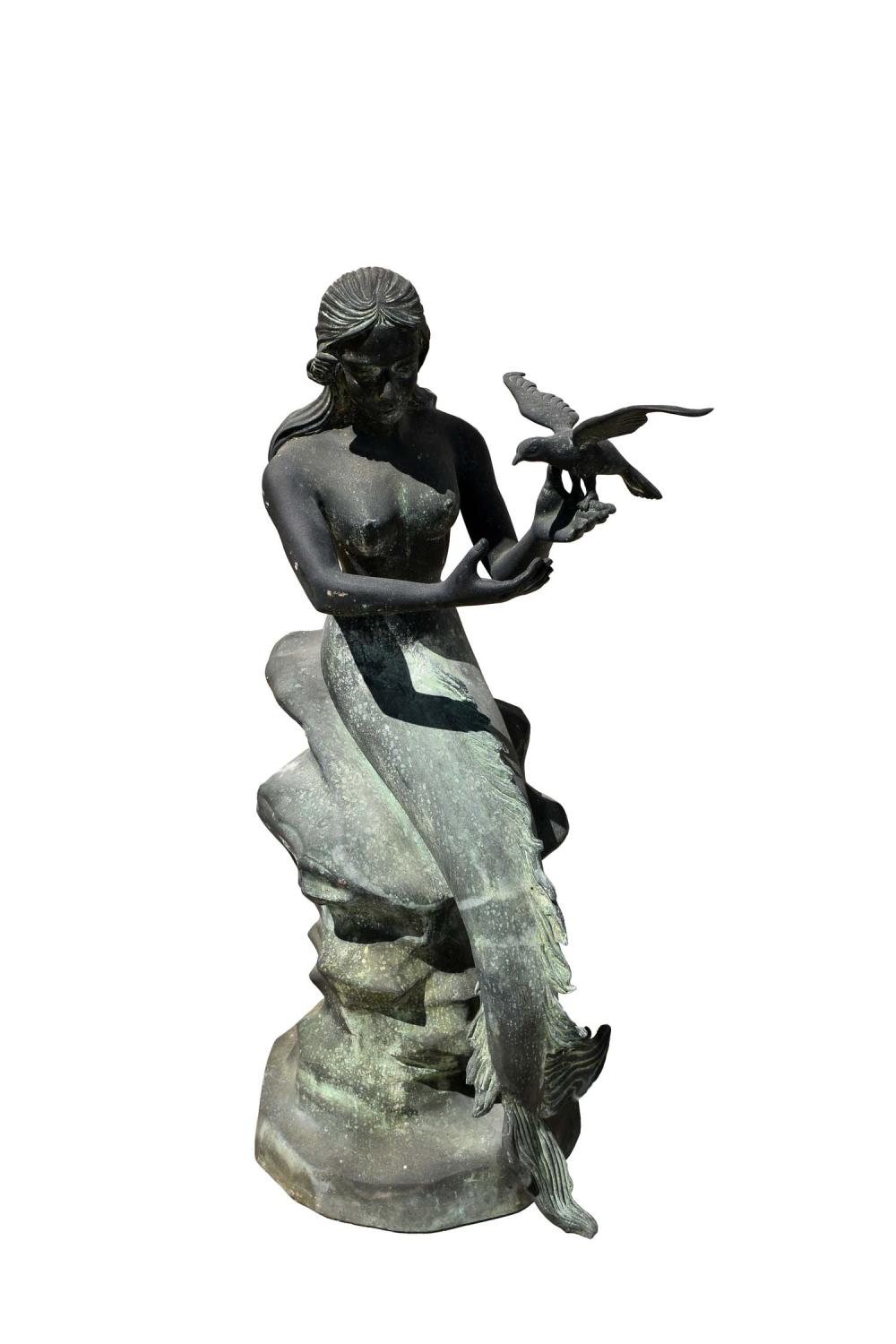 BRONZE SCULPTURE OF A MERMAIDUnsigned.