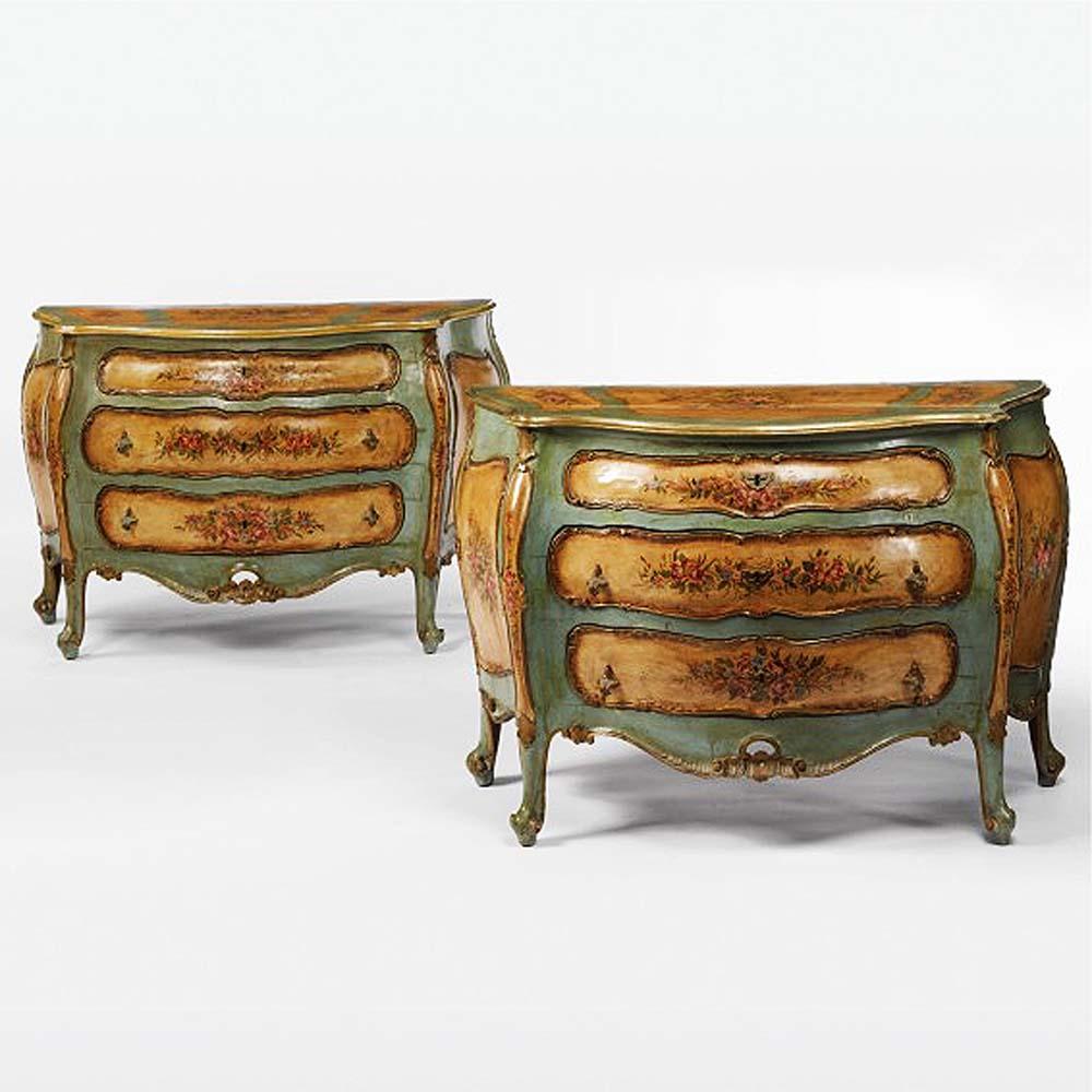 PAIR ITALIAN ROCOCO STYLE PAINTED