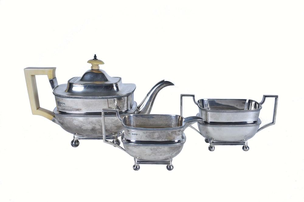 EDWARDIAN SILVER THREE-PIECE SILVER