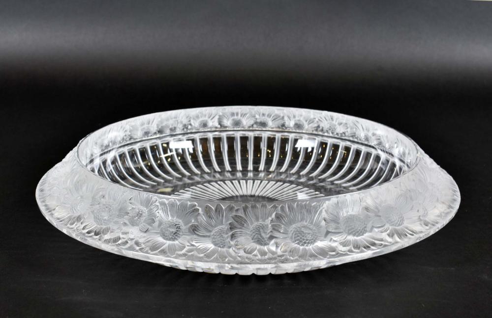 LALIQUE PART FROSTED GLASS MARGUERITESEtched