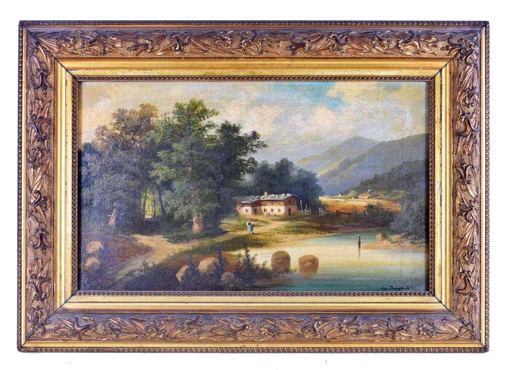 ANTIQUE OIL ON CANVAS PAINTINGEarly 3539fc