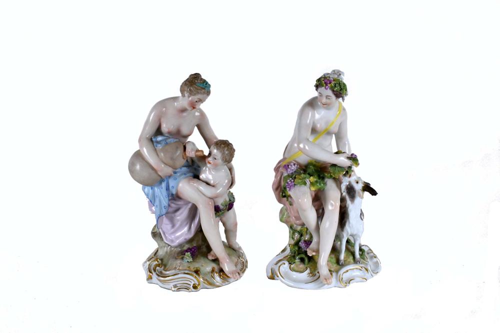 TWO KPM PORCELAIN SCANTILY-CLAD