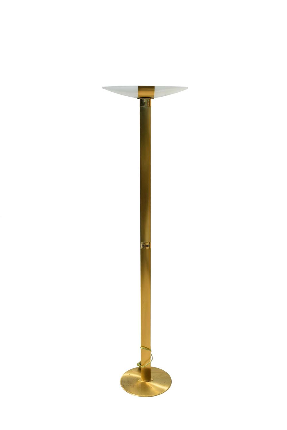 MODERN BRASS FLOOR LAMPWith a frosted