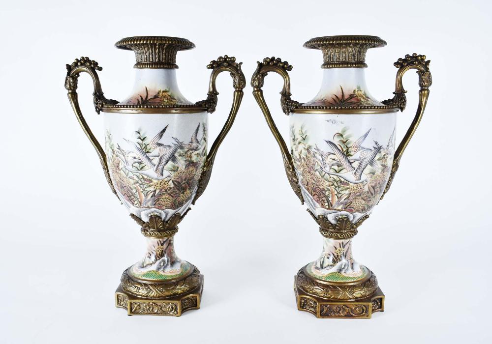 PAIR NEOCLASSICAL STYLE BRONZE-MOUNTED