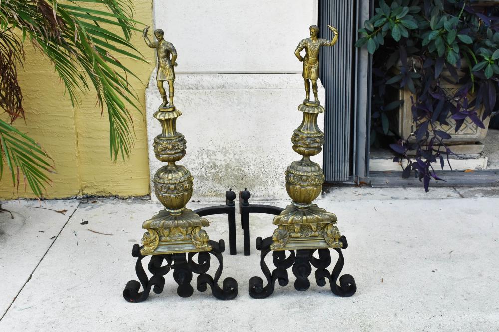 PAIR OF RENAISSANCE STYLE BRONZE