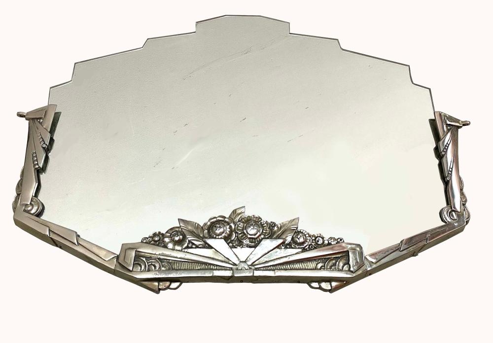 ART DECO SILVERED IRON MIRRORCirca 353ae1