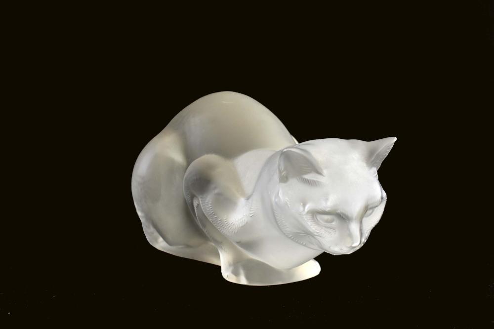 LALIQUE FROSTED GLASS CATModern  353af6