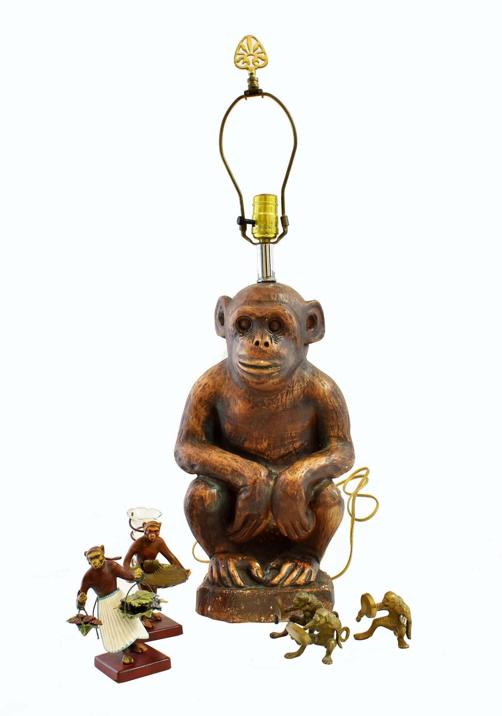 GROUP OF WHIMISCAL MONKEY TABLE